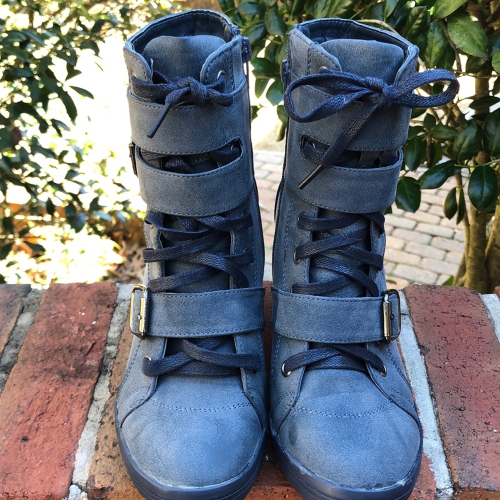Blue denim looking boots
